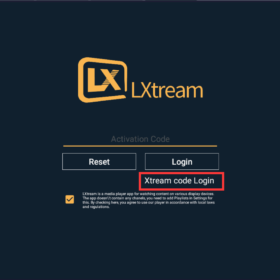 Écran de connexion Xtream Code sur LXtream V2